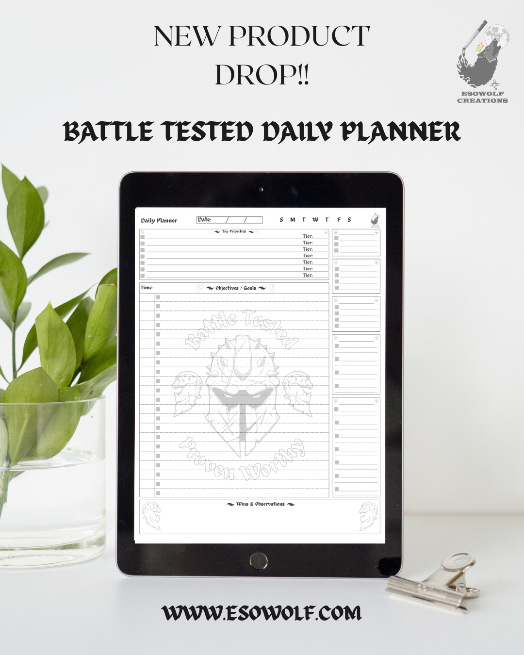 Battle-Tested Daily Digital Planner | Dark Fantasy Aesthetic, 7-Tier Priority System