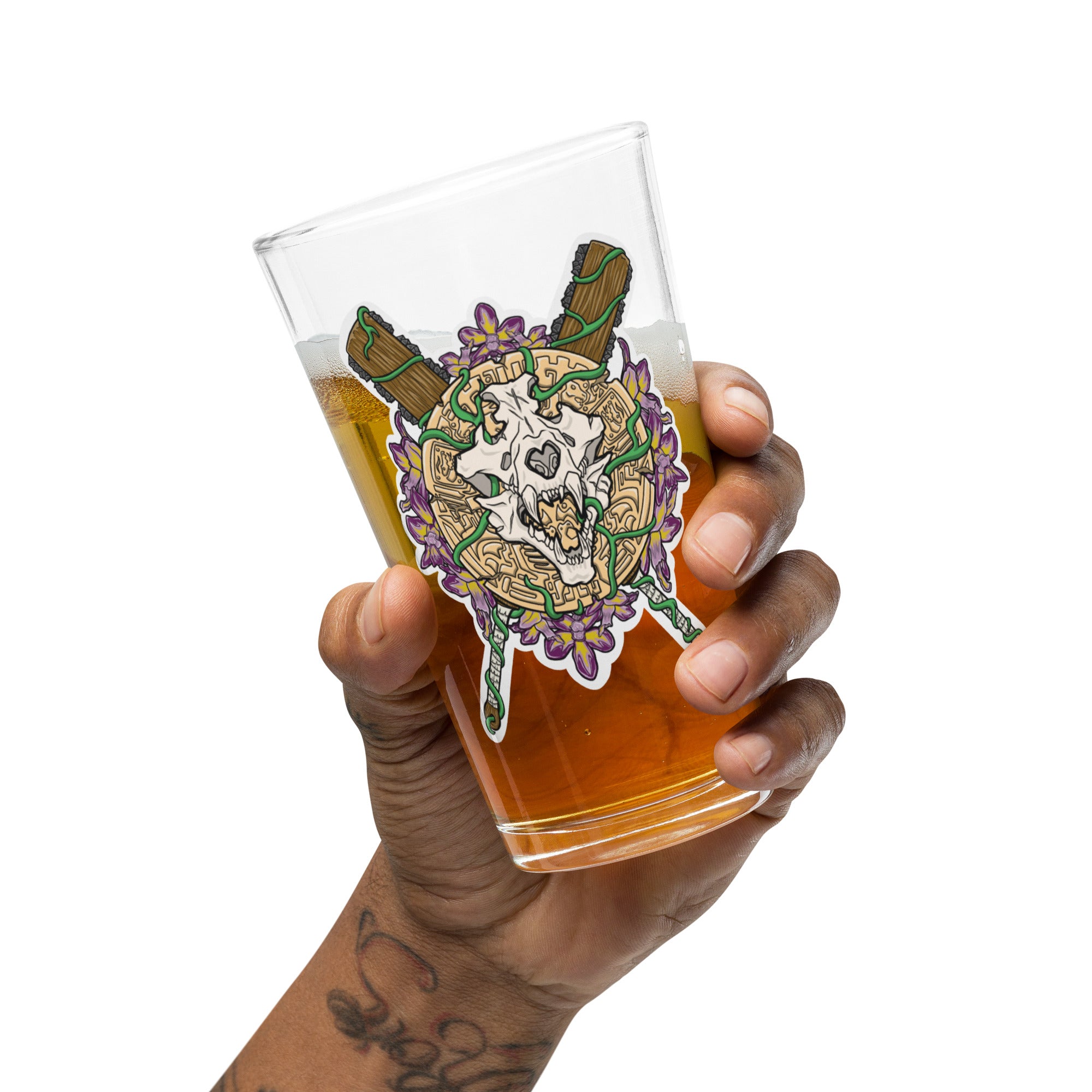 Aztec Emblem Shaker Pint Glass