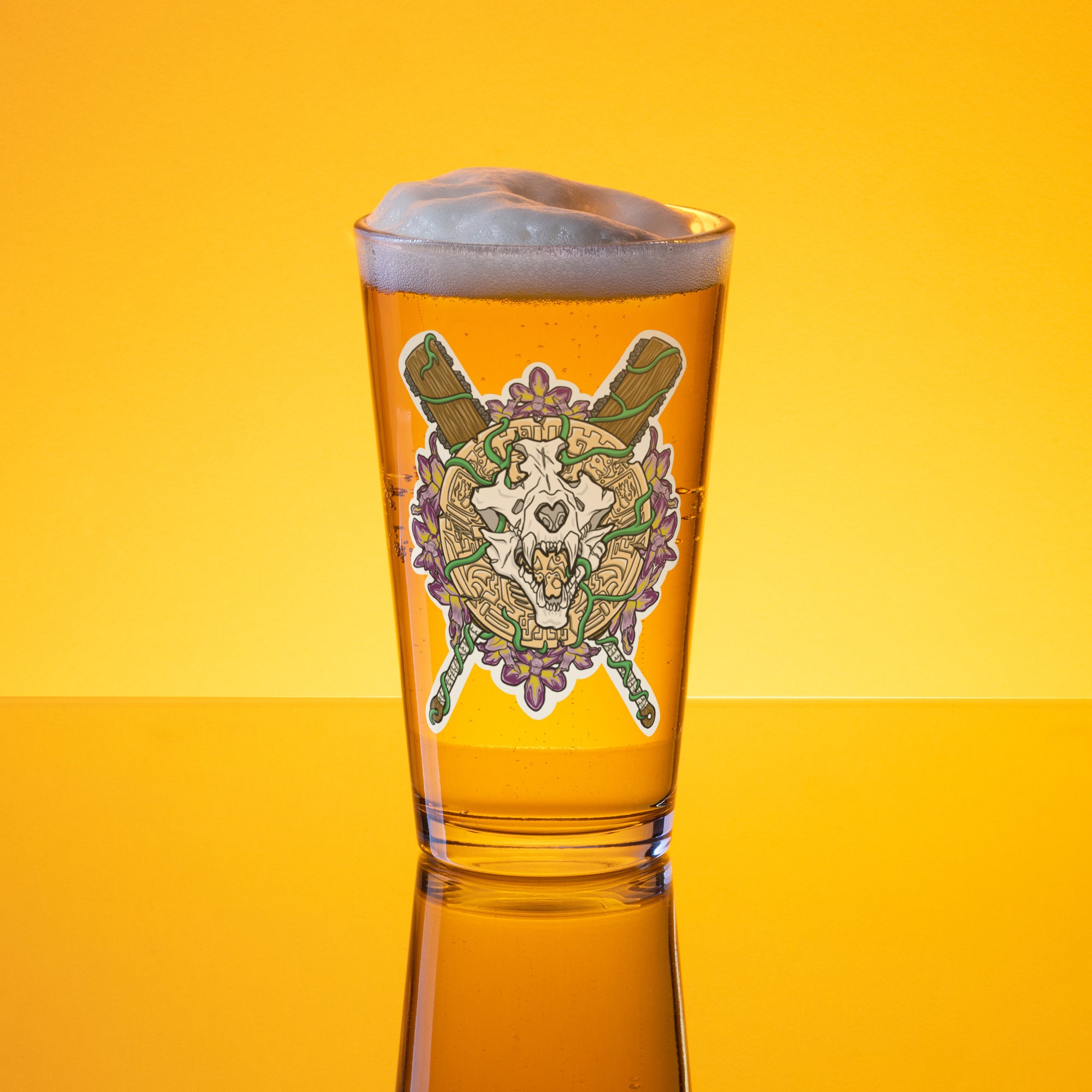 Aztec Emblem Shaker Pint Glass